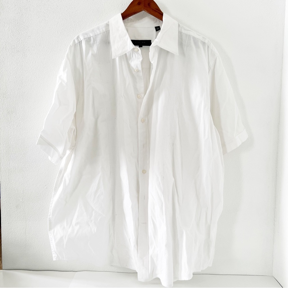 Synrgy White Casual Button Down Shirt-2XL